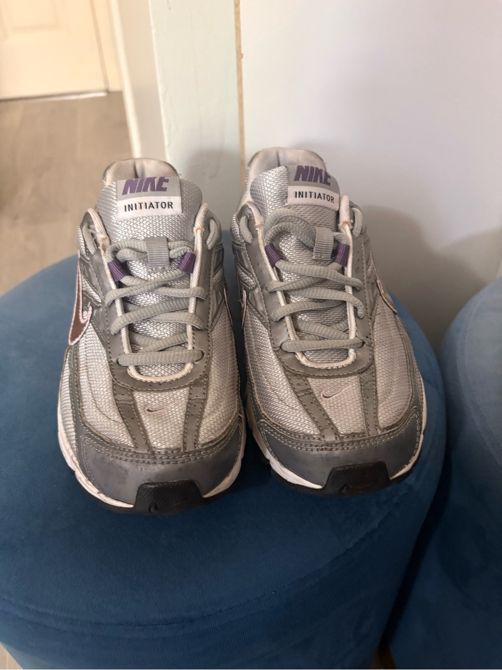 Nike womens Gray and Purple Initiator Sneakers